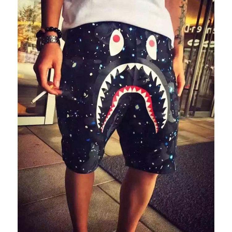 Bathing Shark and ape head print Shorts Shark Head Luminous Shorts Straight Beach NextBlock