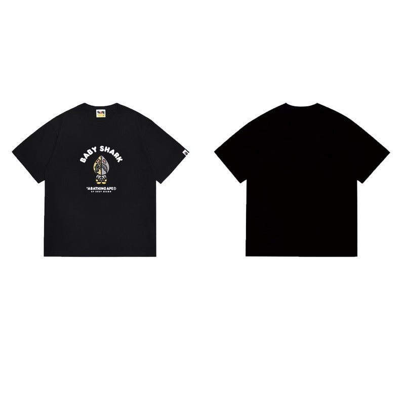 Bathing Shark and ape head print T Shirts NextBlock