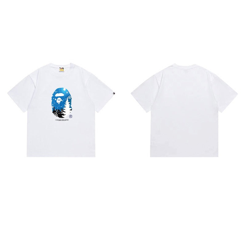 Bathing Shark and ape head print T Shirts NextBlock