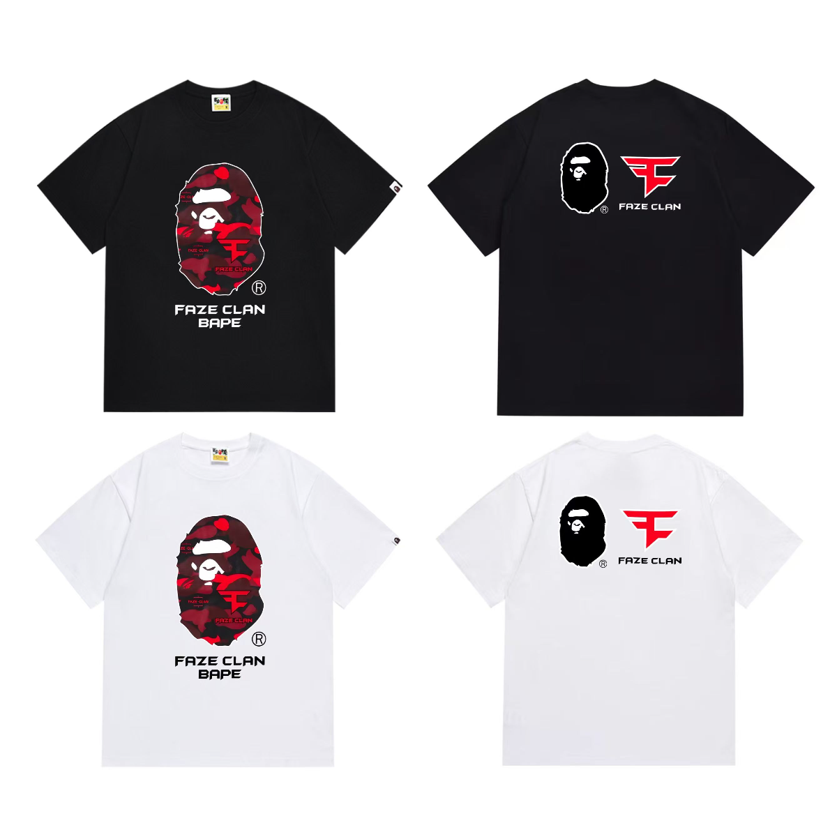 Bathing Shark and ape head print T-Shirt NextBlock