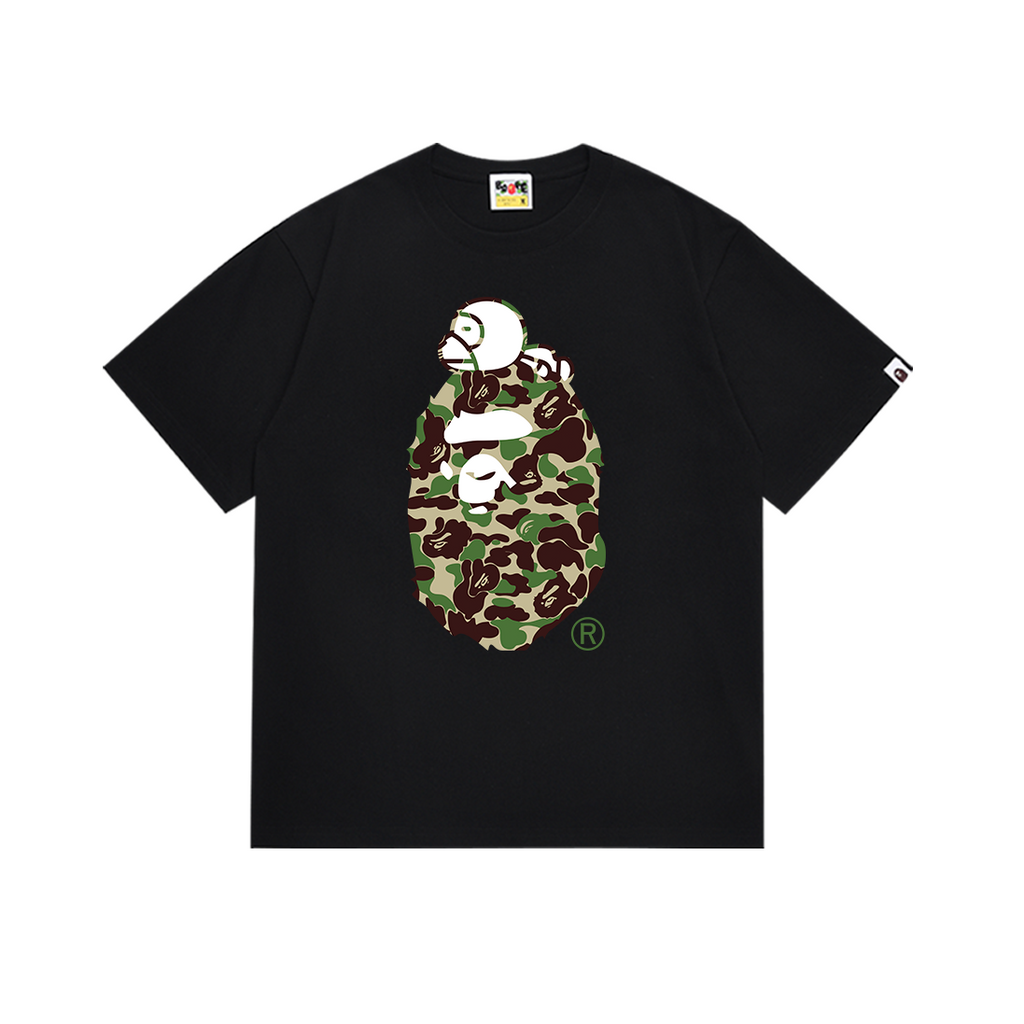 Bathing Shark and ape head print T-Shirt NextBlock