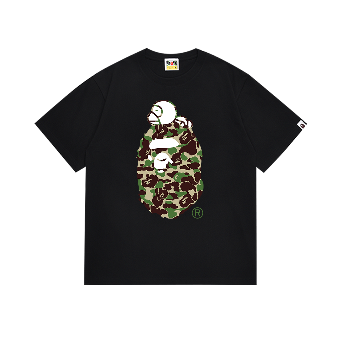 Bathing Shark and ape head print T-Shirt NextBlock
