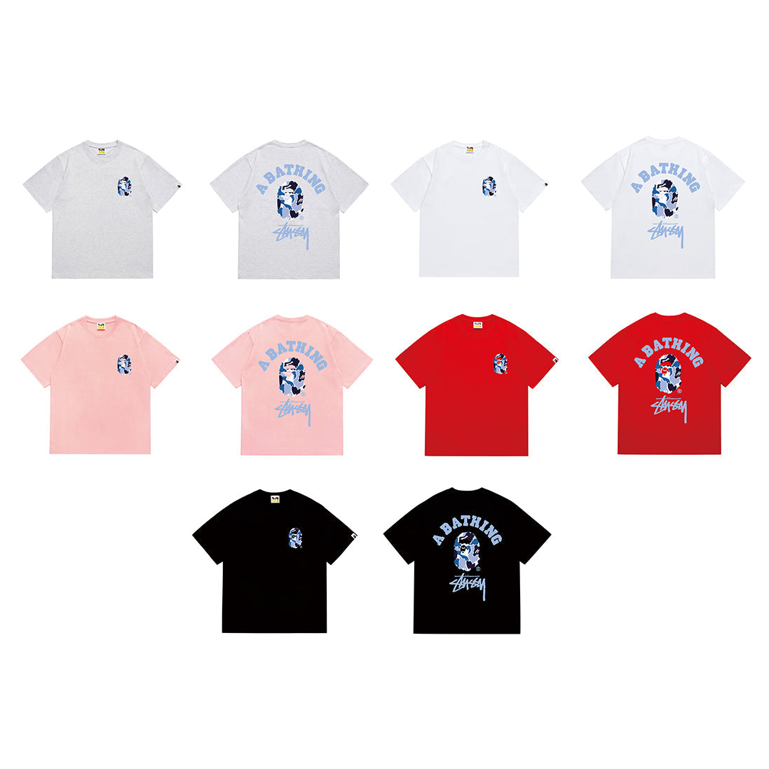 Bathing Shark and ape head print T-Shirt NextBlock