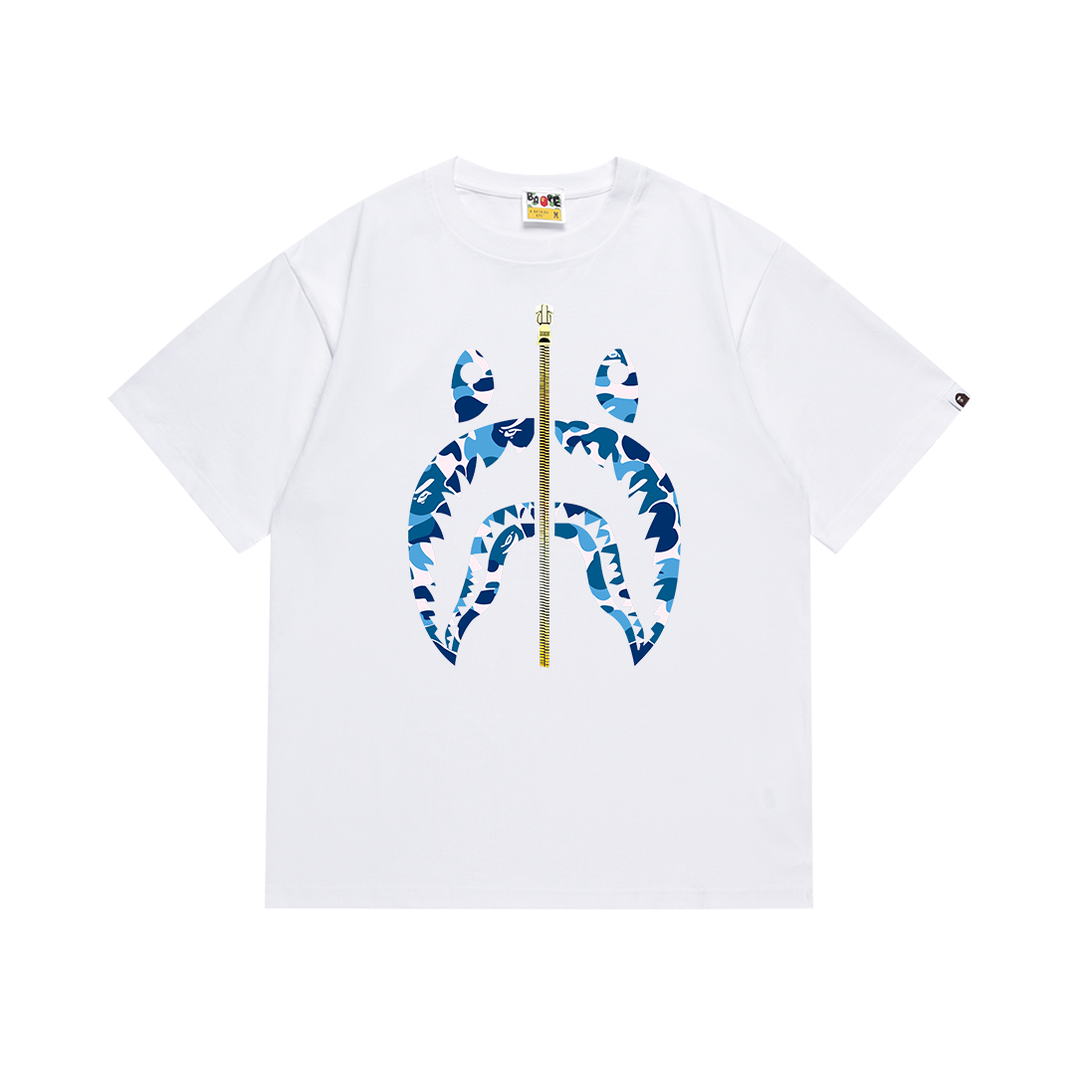 Bathing Shark and ape head print T Shirts NextBlock