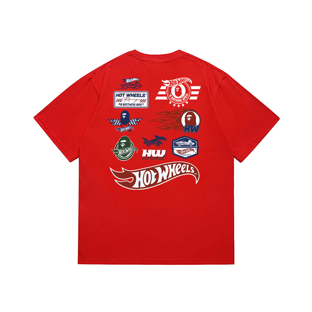 Bathing Shark and ape head print T-Shirt NextBlock