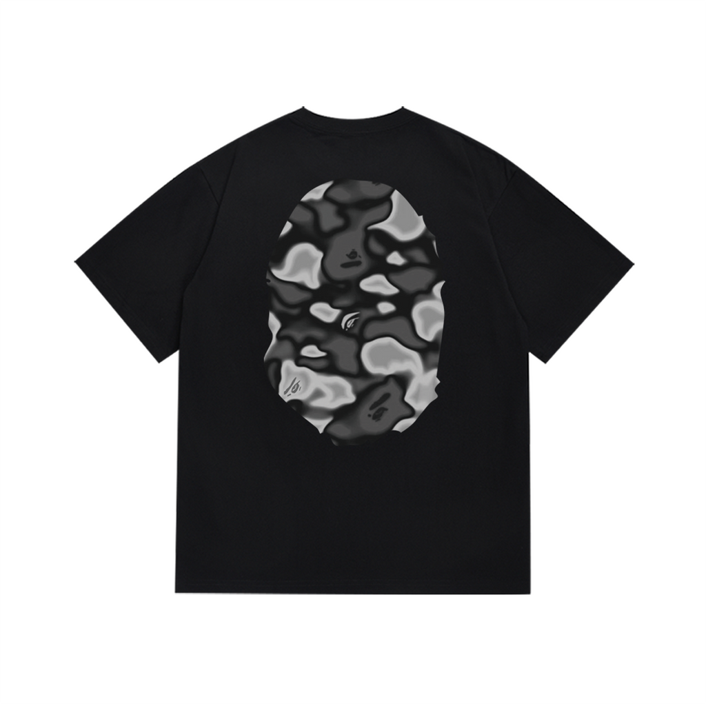 Bathing Shark and ape head print T-Shirt NextBlock