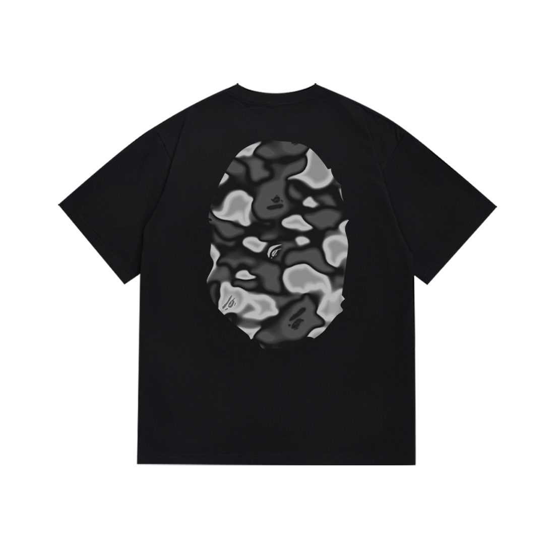 Bathing Shark and ape head print T-Shirt NextBlock