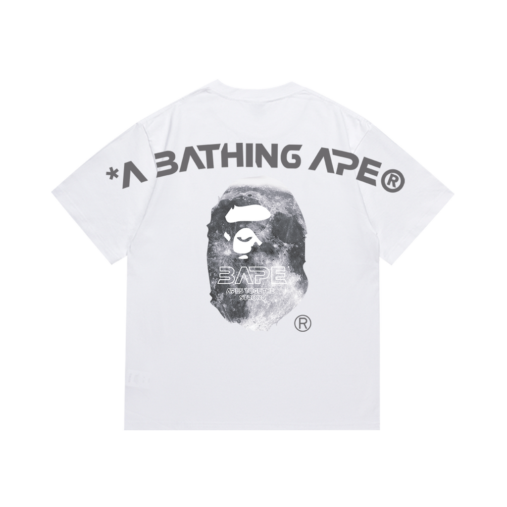 Bathing Shark and ape head print T-Shirt NextBlock