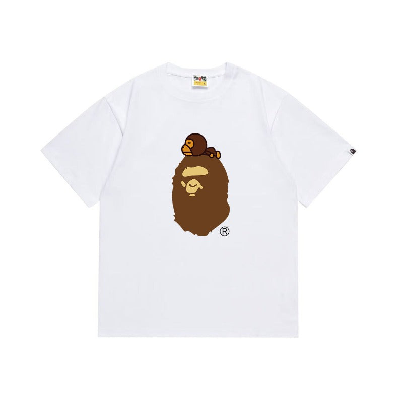 Bathing Shark and ape head print T Shirts NextBlock