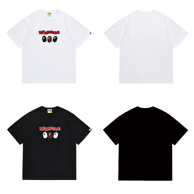 Bathing Shark and ape head print T Shirts NextBlock