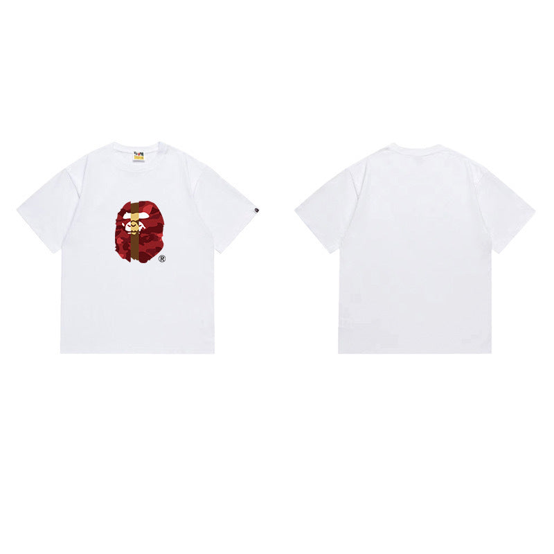 Bathing Shark and ape head print T Shirts NextBlock