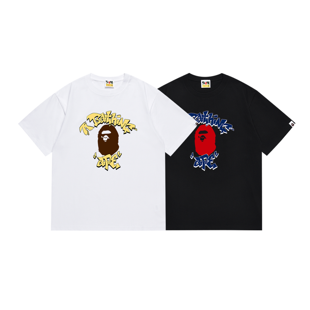 Bathing Shark and ape head print T Shirts NextBlock