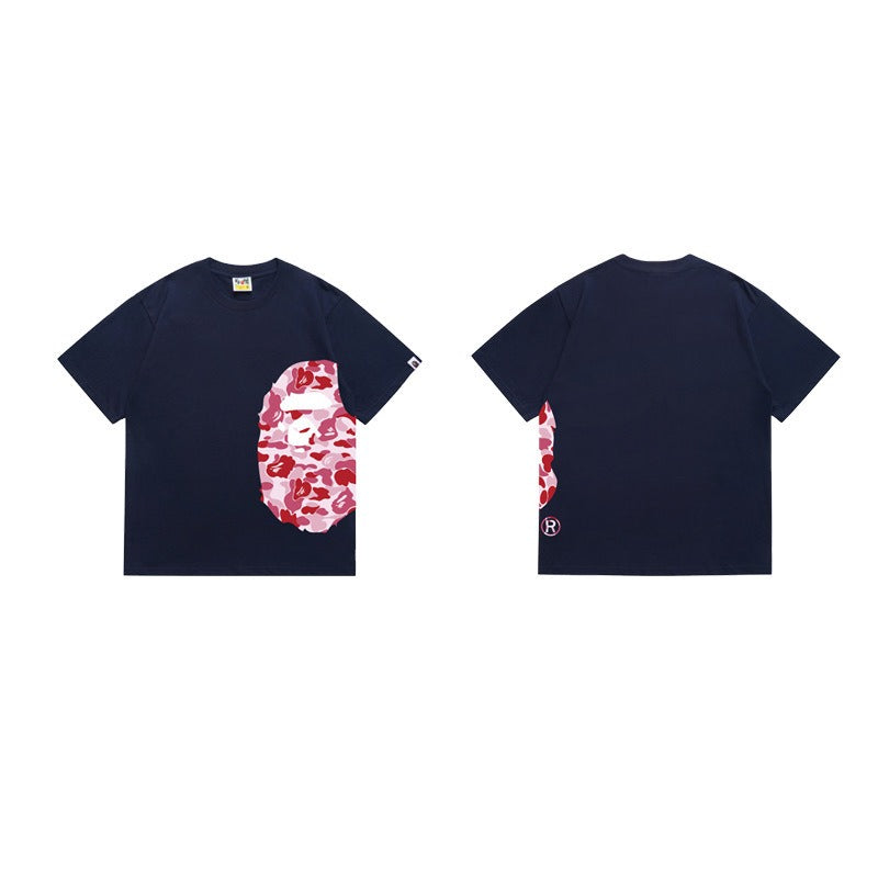 Bathing Shark and ape head print T Shirts NextBlock