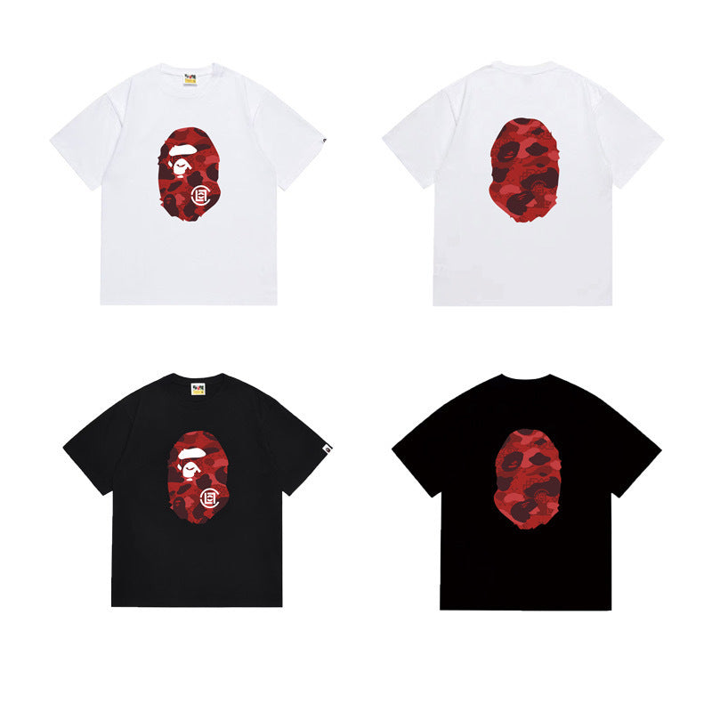 Bathing Shark and ape head print T Shirts NextBlock