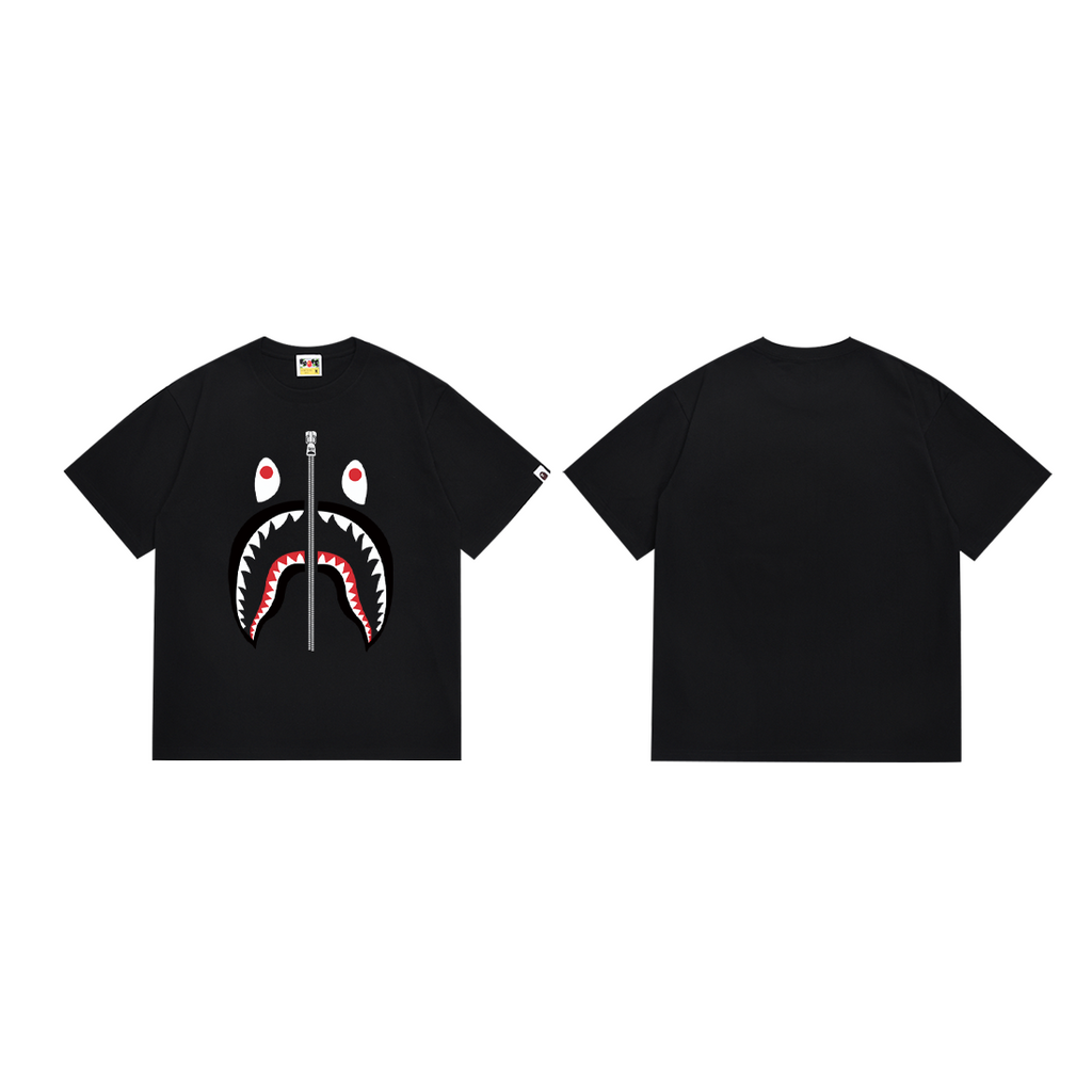 Bathing Shark and ape head print T-Shirt NextBlock