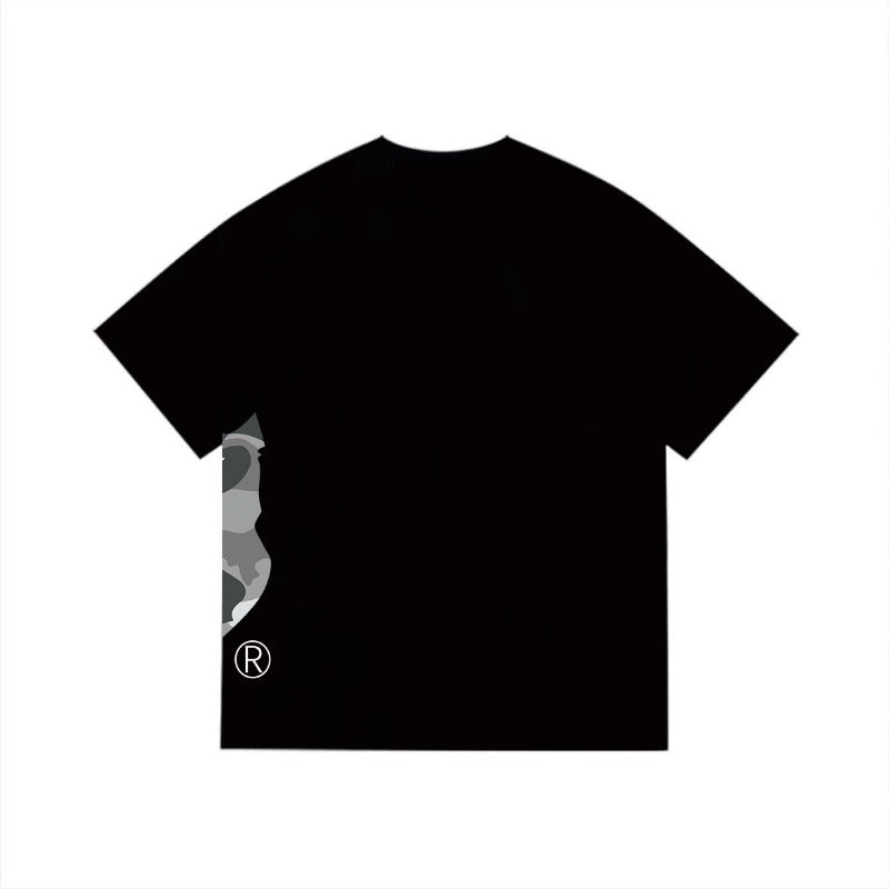 Bathing Shark and ape head print T Shirts NextBlock