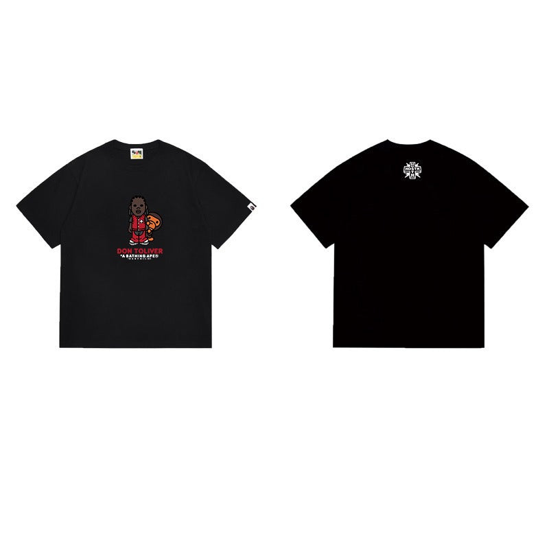 Bathing Shark and ape head print T Shirts NextBlock
