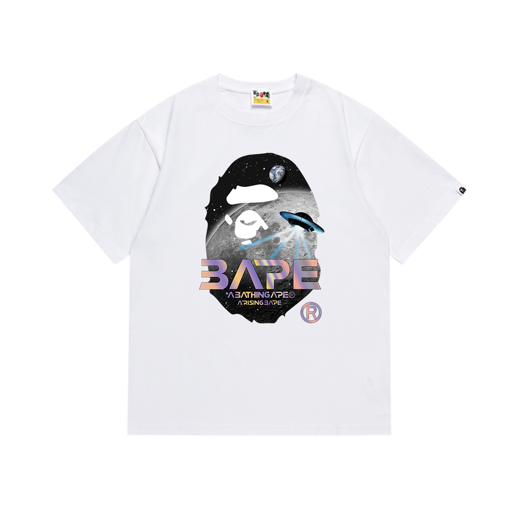 Bathing Shark and ape head print T-Shirt NextBlock