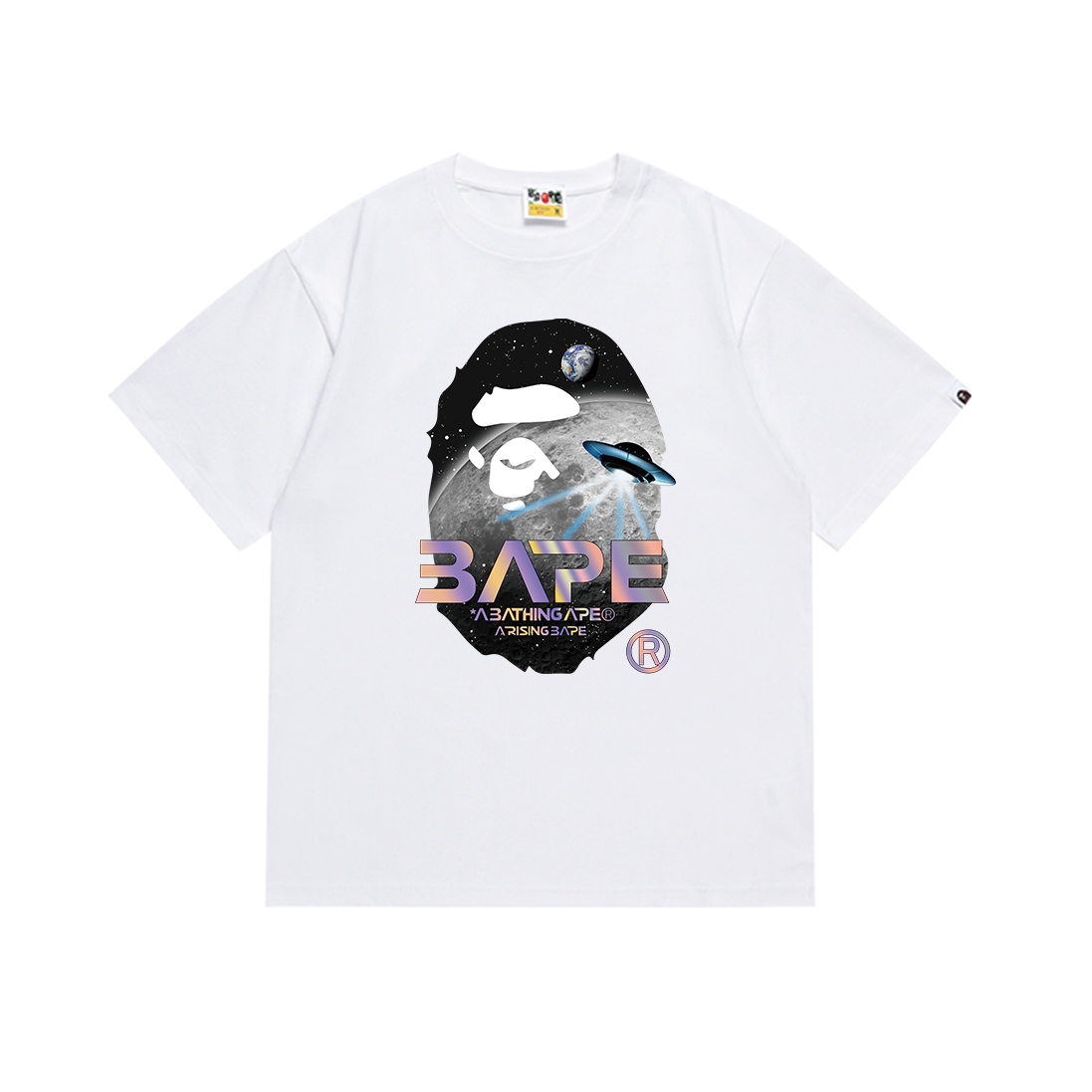 Bathing Shark and ape head print T-Shirt NextBlock