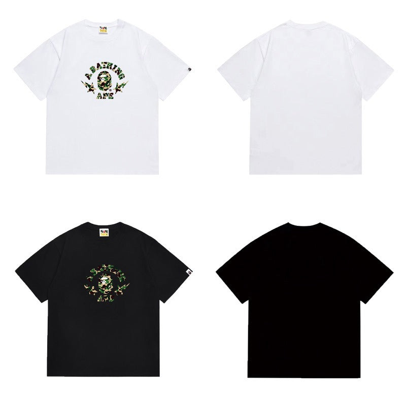 Bathing Shark and ape head print T Shirts NextBlock