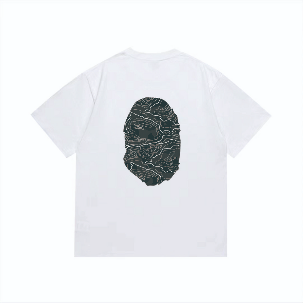 Bathing Shark and ape head print T-Shirt NextBlock