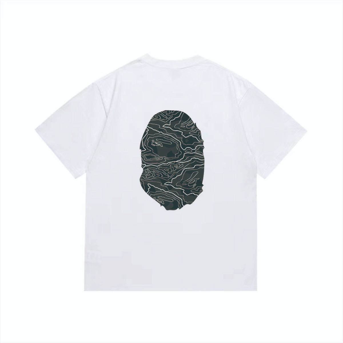Bathing Shark and ape head print T-Shirt NextBlock