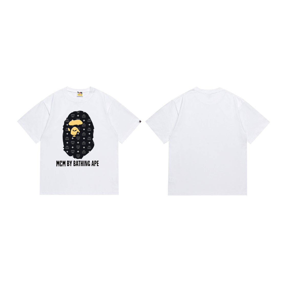 Bathing Shark and ape head print T-Shirt NextBlock