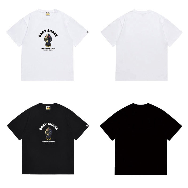 Bathing Shark and ape head print T Shirts NextBlock