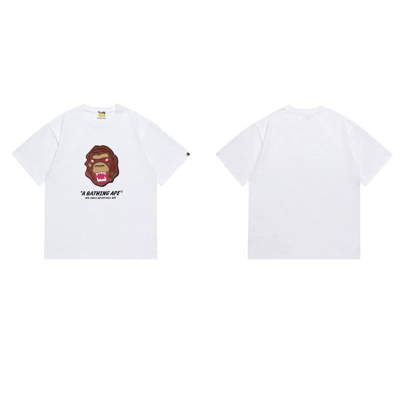 Bathing Shark and ape head print T Shirts NextBlock