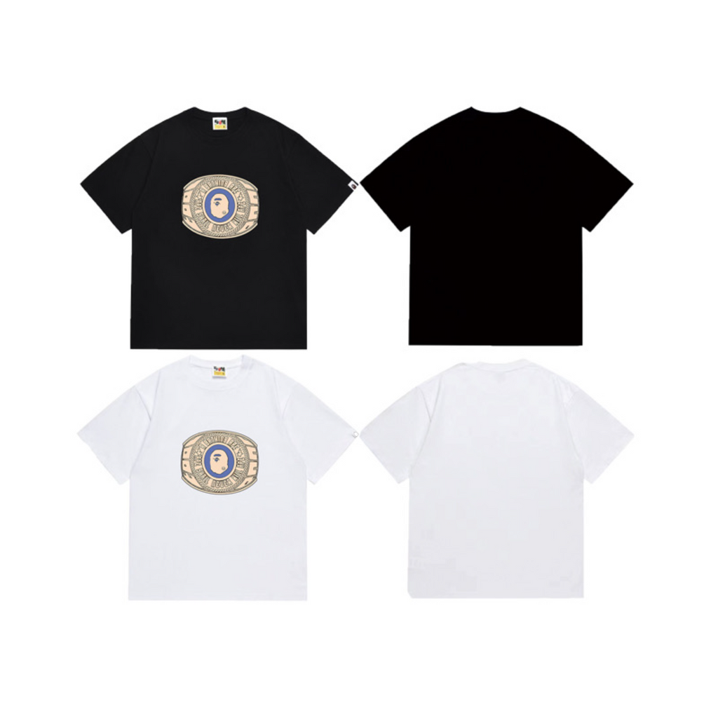 Bathing Shark and ape head print T-Shirt NextBlock