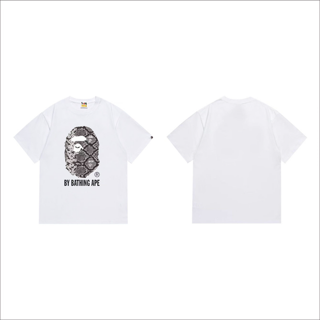 Bathing Shark and ape head print T-Shirt NextBlock