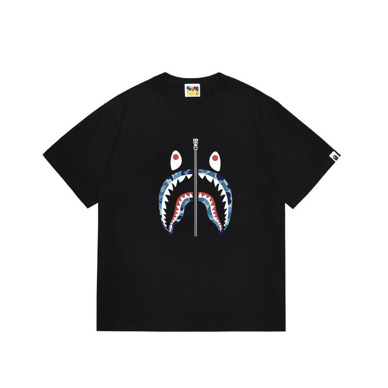 Bathing Shark and ape head print T Shirts NextBlock