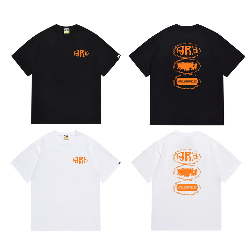 Bathing Shark and ape head print T-Shirt NextBlock