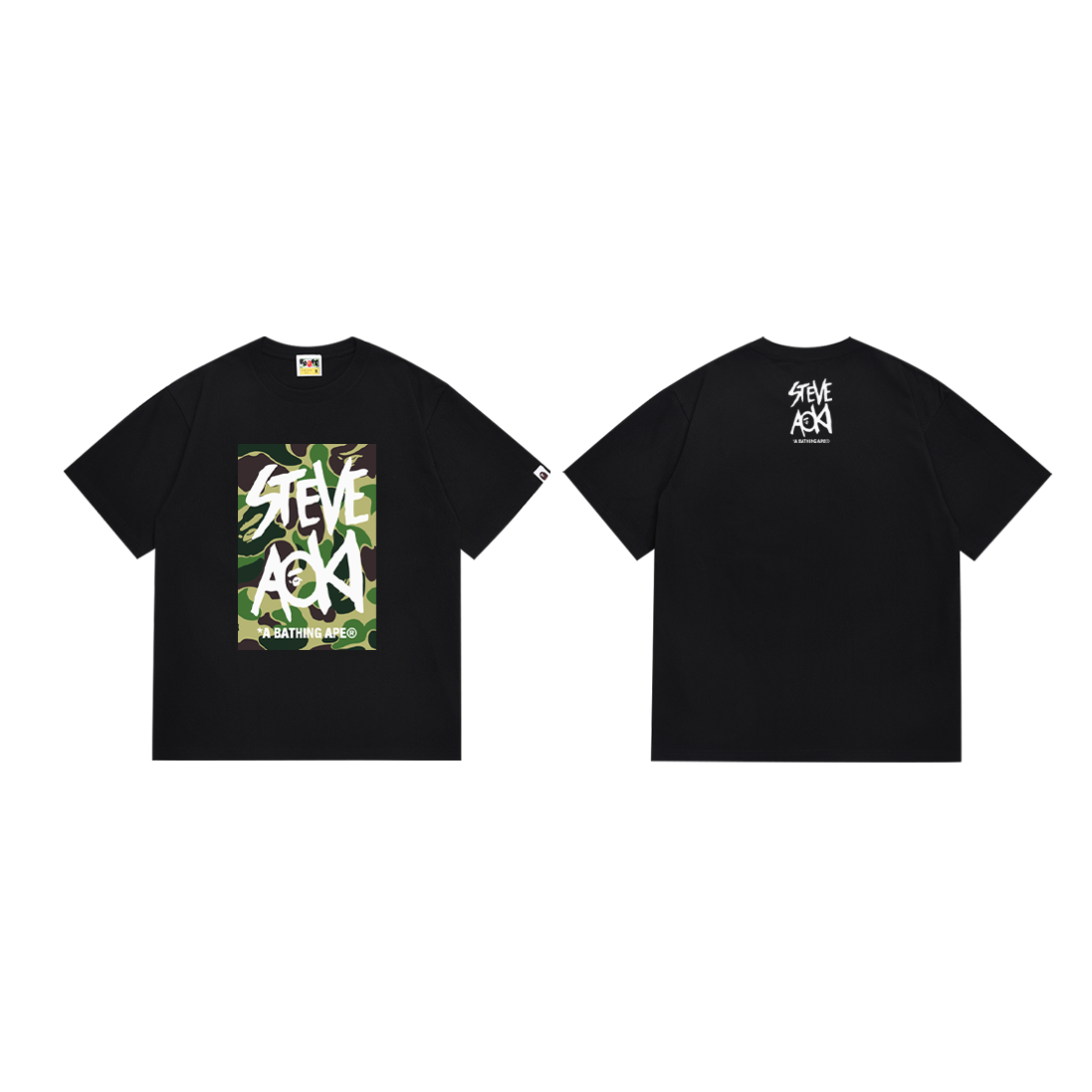 Bathing Shark and ape head print T-Shirt NextBlock