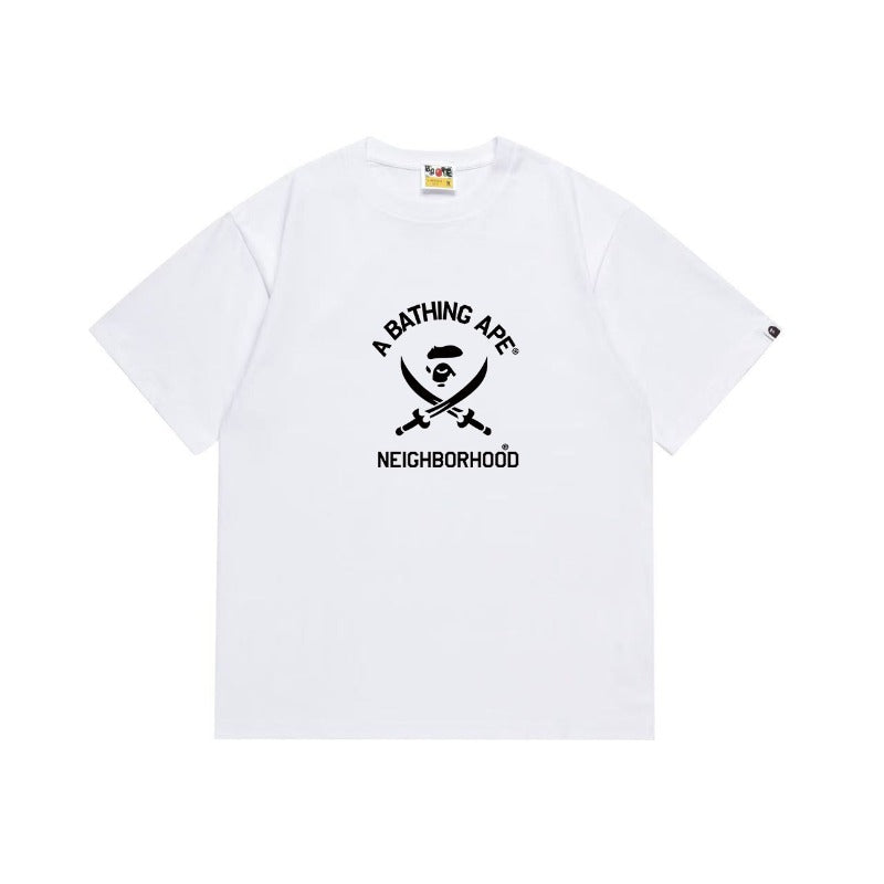 Bathing Shark and ape head print T Shirts NextBlock