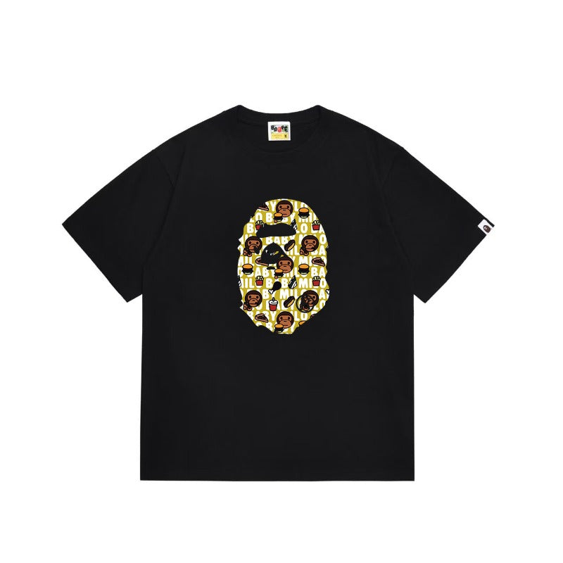 Bathing Shark and ape head print T Shirts NextBlock