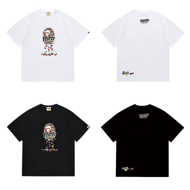 Bathing Shark and ape head print T Shirts NextBlock
