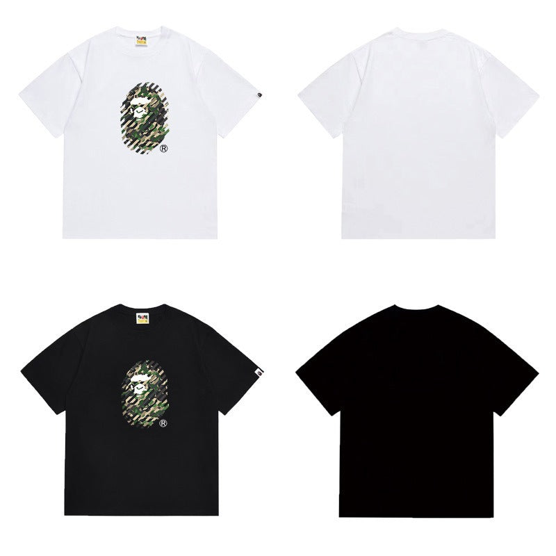 Bathing Shark and ape head print T Shirts NextBlock