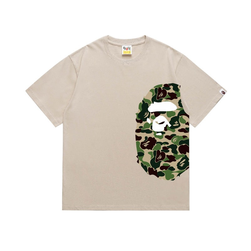 Bathing Shark and ape head print T Shirts NextBlock