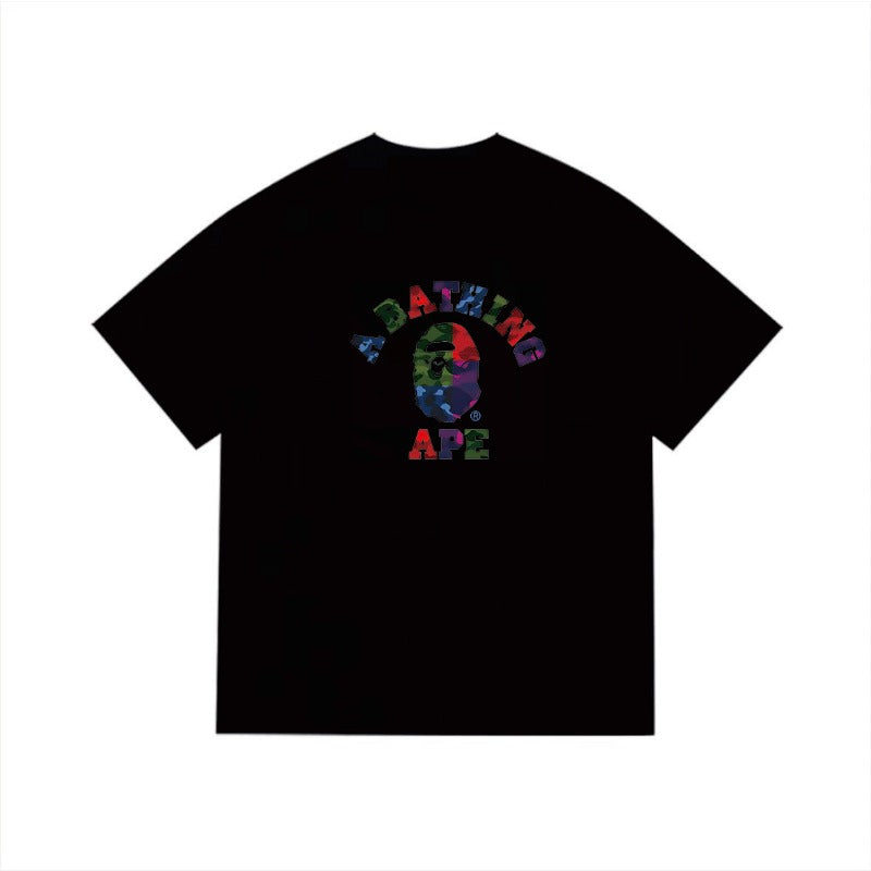 Bathing Shark and ape head print T Shirts NextBlock
