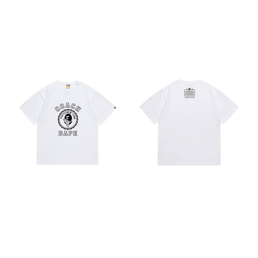 Bathing Shark and ape head print T-Shirt NextBlock