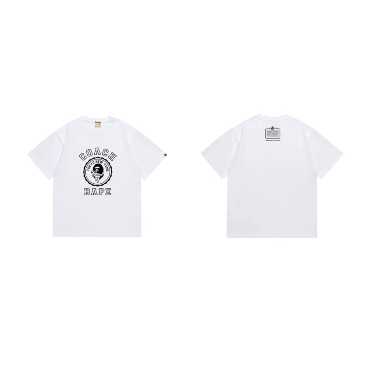 Bathing Shark and ape head print T-Shirt NextBlock