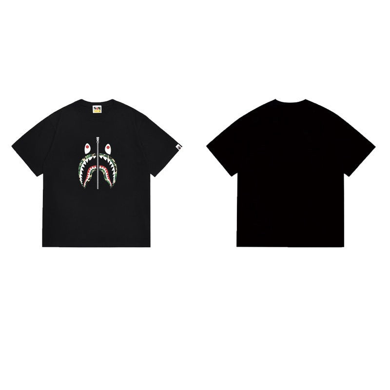 Bathing Shark and ape head print T Shirts NextBlock