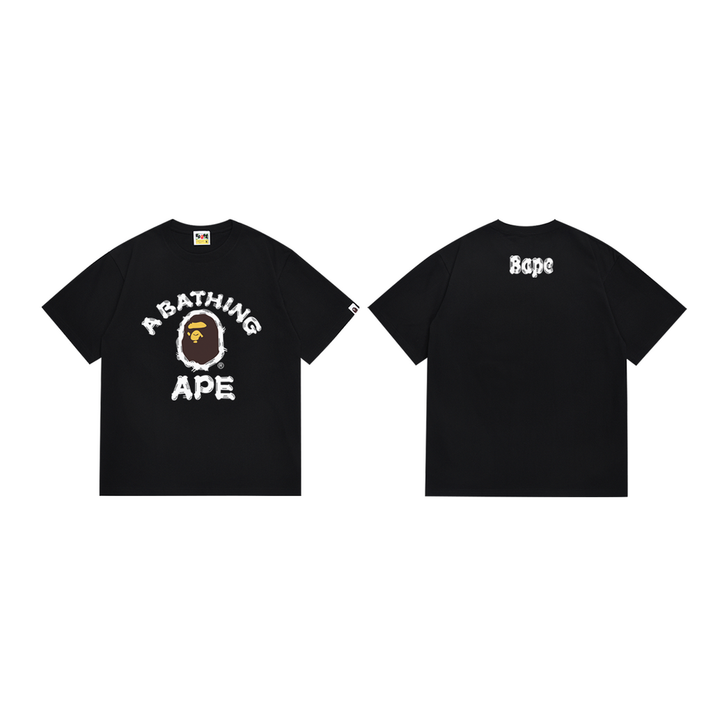 Bathing Shark and ape head print T-Shirt NextBlock