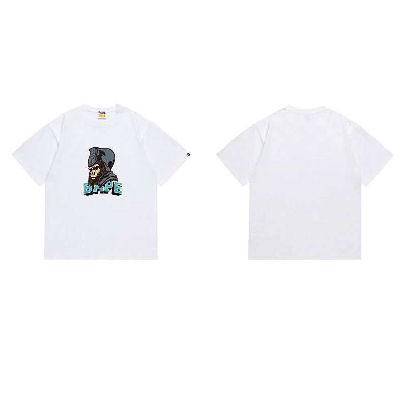 Bathing Shark and ape head print T Shirts NextBlock