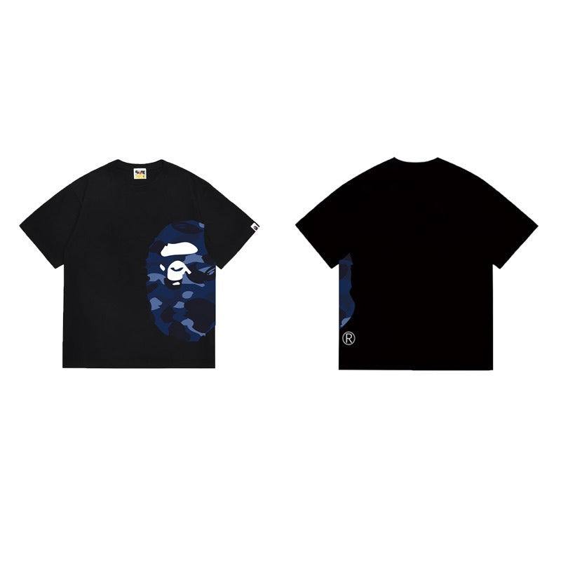 Bathing Shark and ape head print T Shirts NextBlock