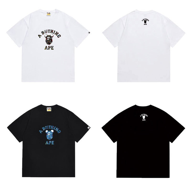 Bathing Shark and ape head print T Shirts NextBlock