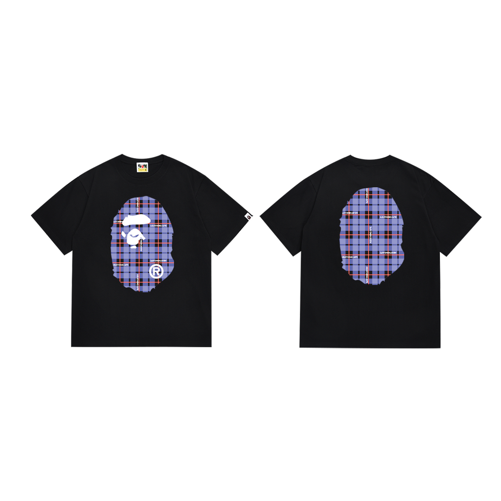 Bathing Shark and ape head print T-Shirt NextBlock
