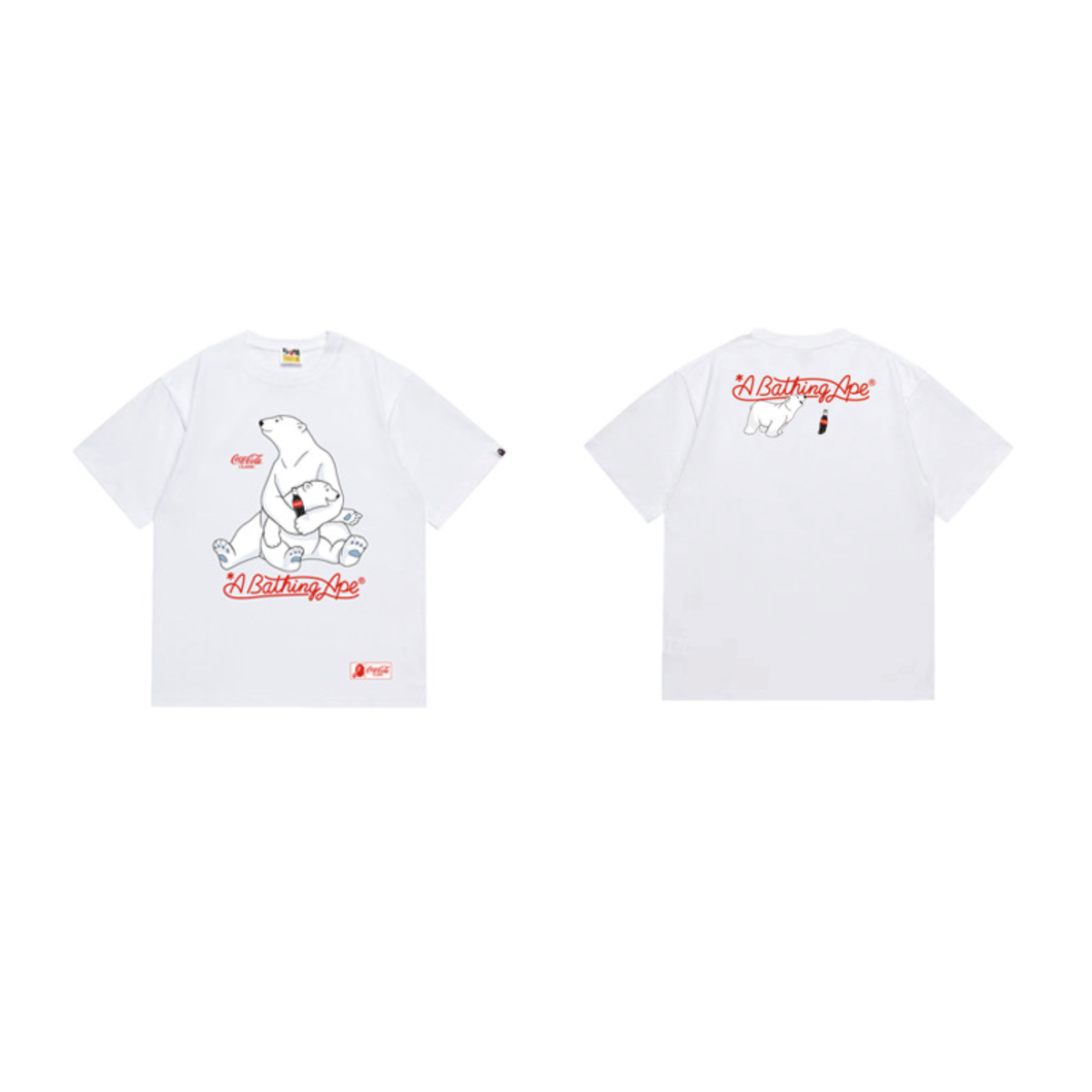 Bathing Shark and ape head print T-Shirt NextBlock
