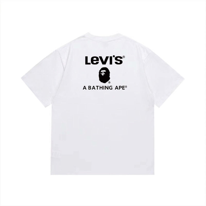 Bathing Shark and ape head print T Shirts NextBlock